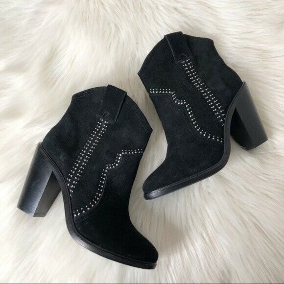 NEW Joie Monte Studded Suede Pull On Booties Ankle Boots Size 38 - Picture 1 of 12